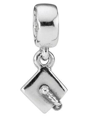 PANDORA Silver Graduation Hat Charm Authentic Silver Cap Dangle Education